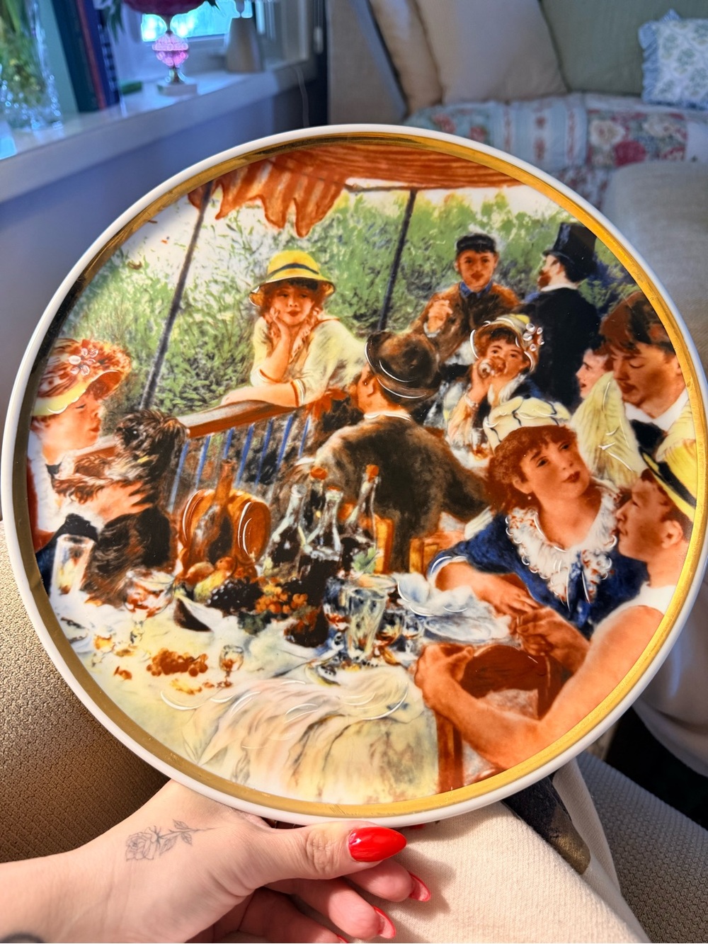 Renoir Limoges Collector Plate – S/S Doric 1979 Vintage Gold Trim